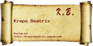 Kreps Beatrix névjegykártya